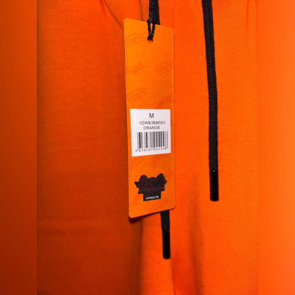 Unisex NWT Von Dutch Construction Neon Orange Streetwear Sweatpants jogger M - Picture 5 of 5
